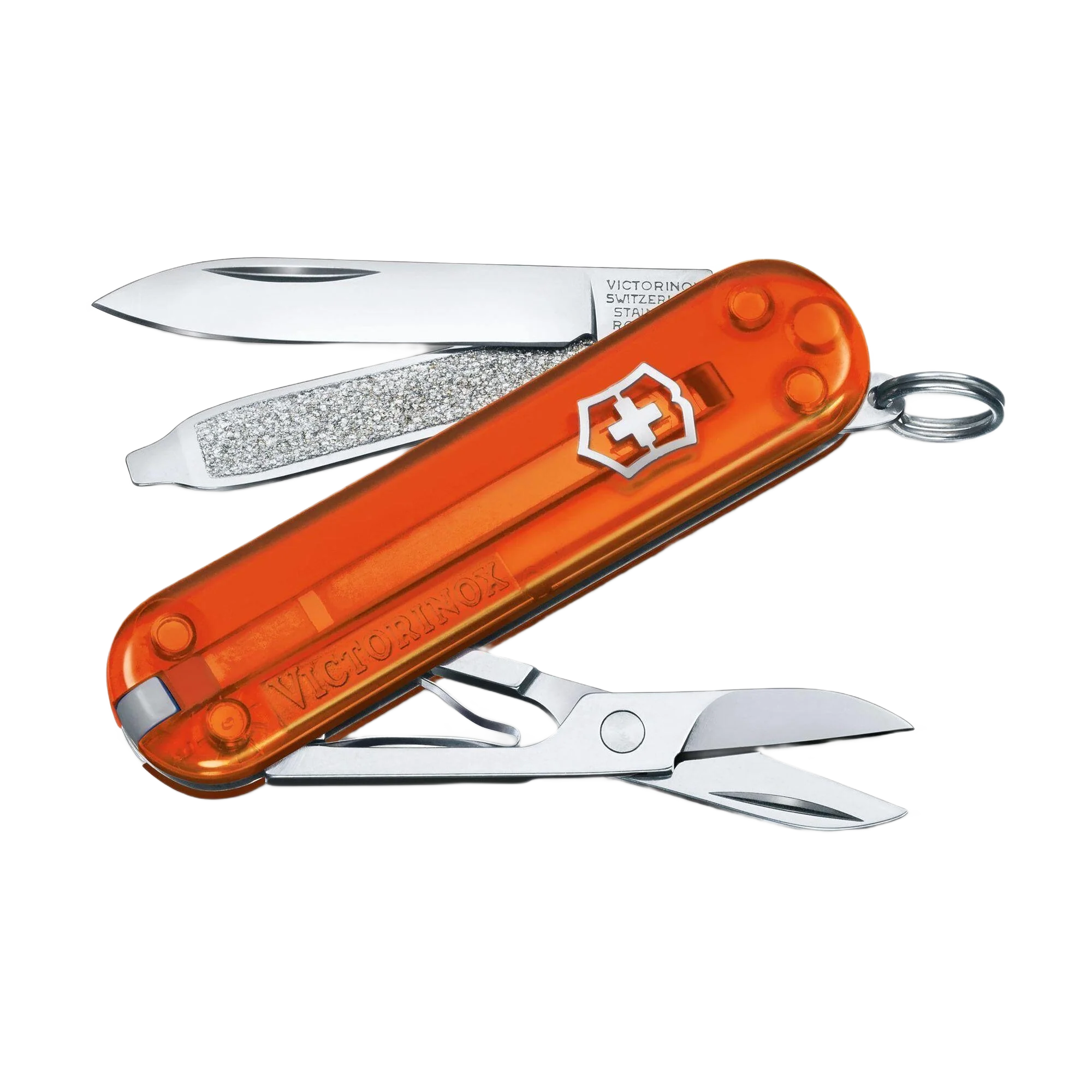 Modern Victorinox Swiss Army Classic SD Transparent Pocket Knife Fire Opal Powerful