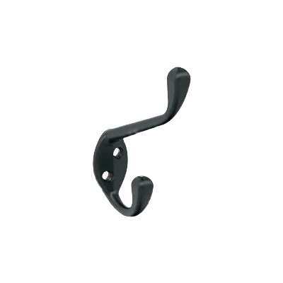 Traditional Amerock Noble Two Prong Matte Black Decorative Wall Hook Professional