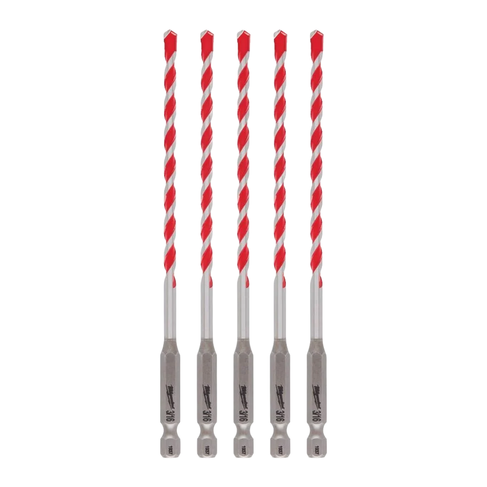 Dependable Milwaukee SHOCKWAVE™ 3 16 x 6 Carbide-Tipped Hammer Drill Bits 5-Pack Eco-Friendly