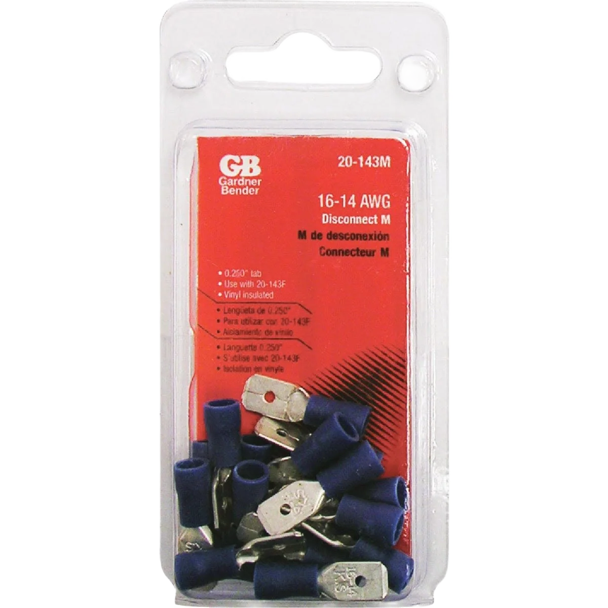 Minimalist Gardner Bender 16 to 14 AWG Blue Vinyl-Insulated Barrel Male Disconnect 18-Pack Comfortable