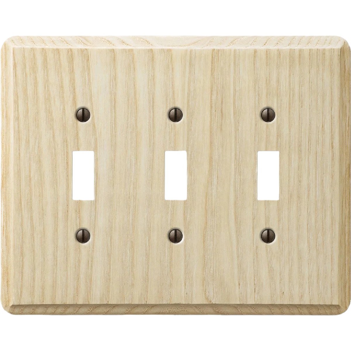 Organic Amerelle Solid Ash 3-Gang Toggle Switch Wall Plate Unfinished Ash Minimalist