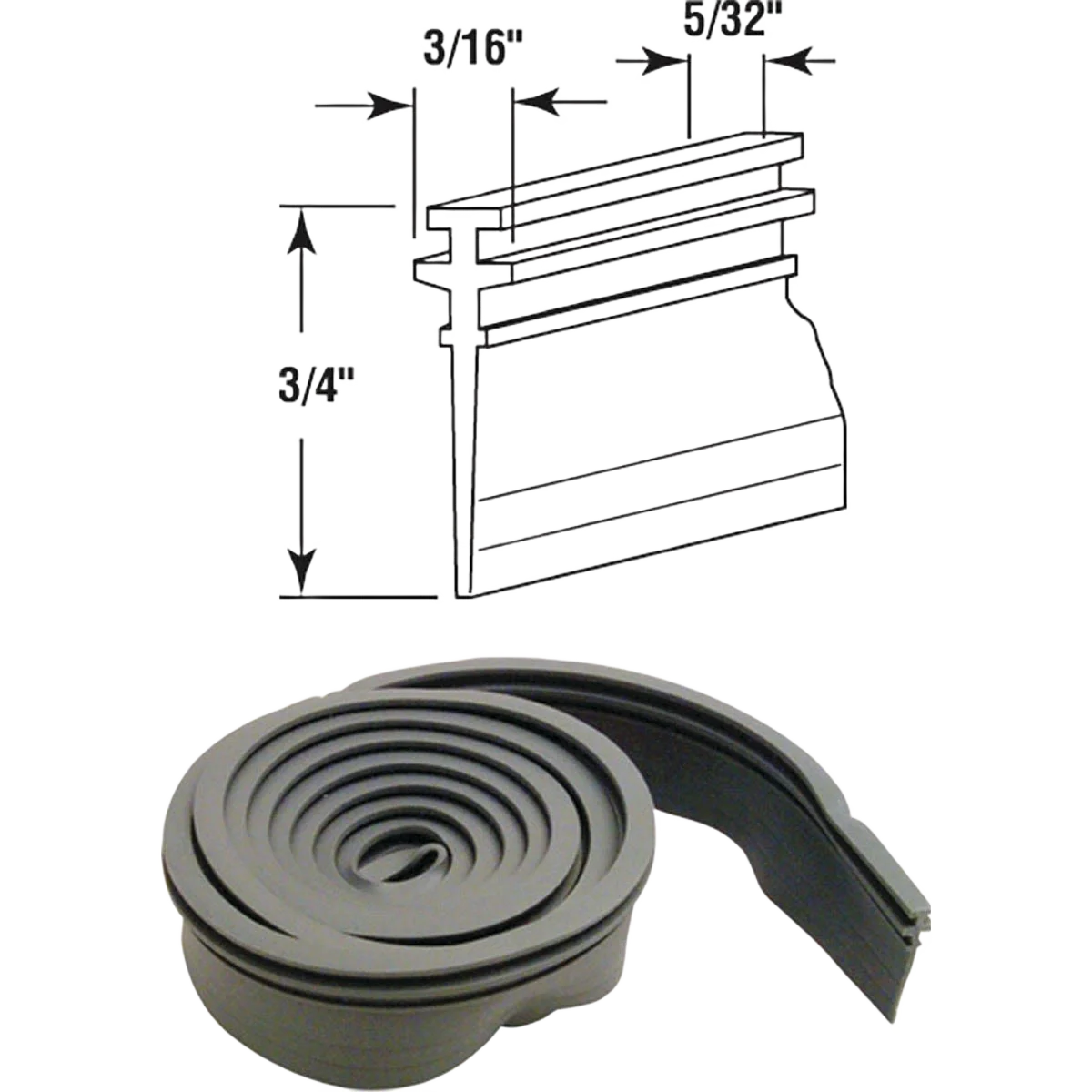 Advanced Prime-Line 36 In. Gray Vinyl Shower Door Sweep Premium