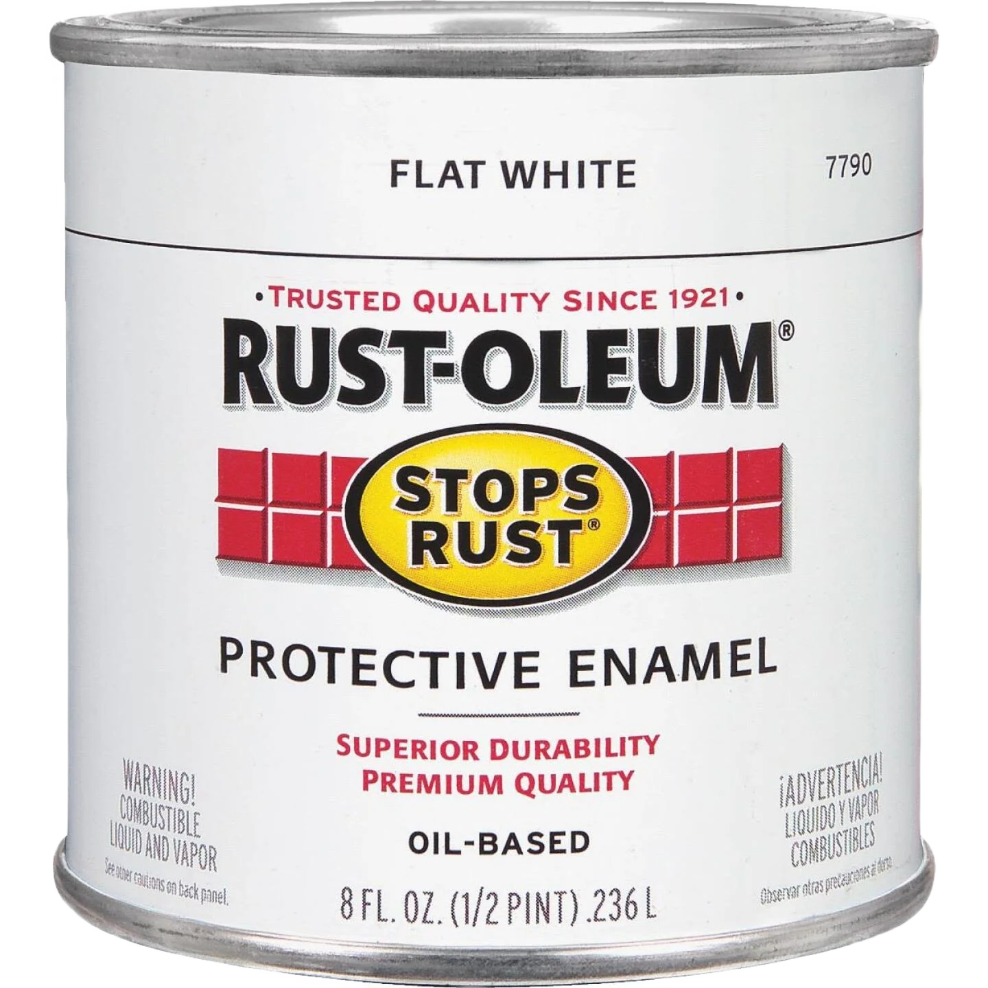 Superior Rust-Oleum Stops Rust Protective Enamel Flat White Brush-On Paint 1 2 Pint User-Friendly
