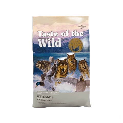 Solid Taste of The Wild Wetlands Roaster Fowl Canine Recipe Dry Dog Food 28 lb. Carefully Designed