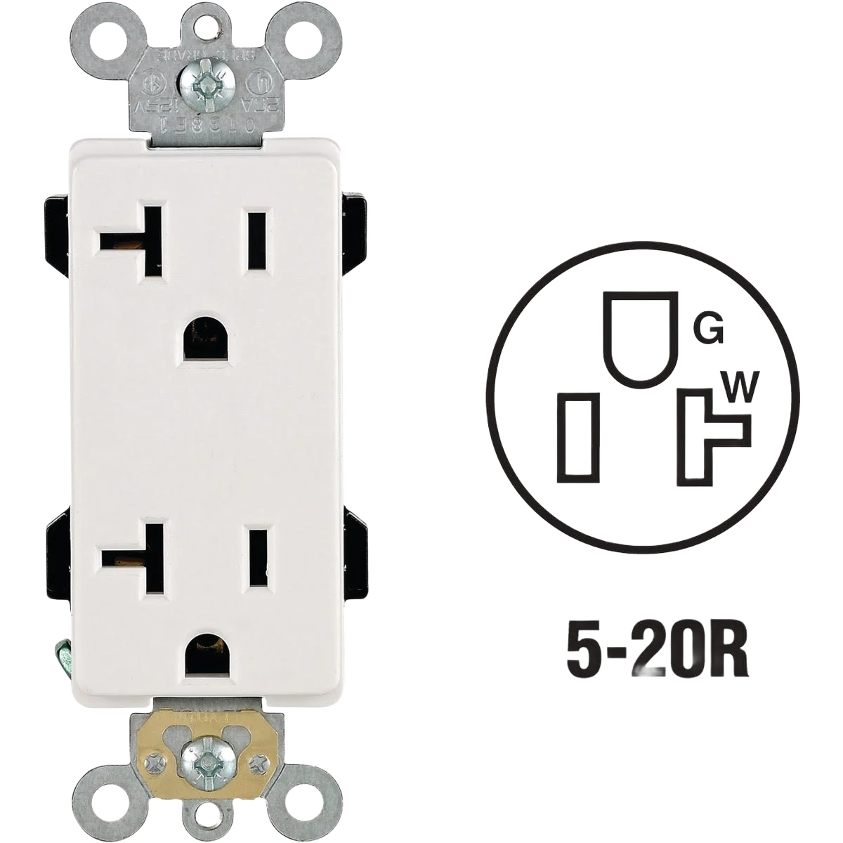Elite Leviton Decora Plus 20 Amp White Residential Grade Duplex Outlet Dependable