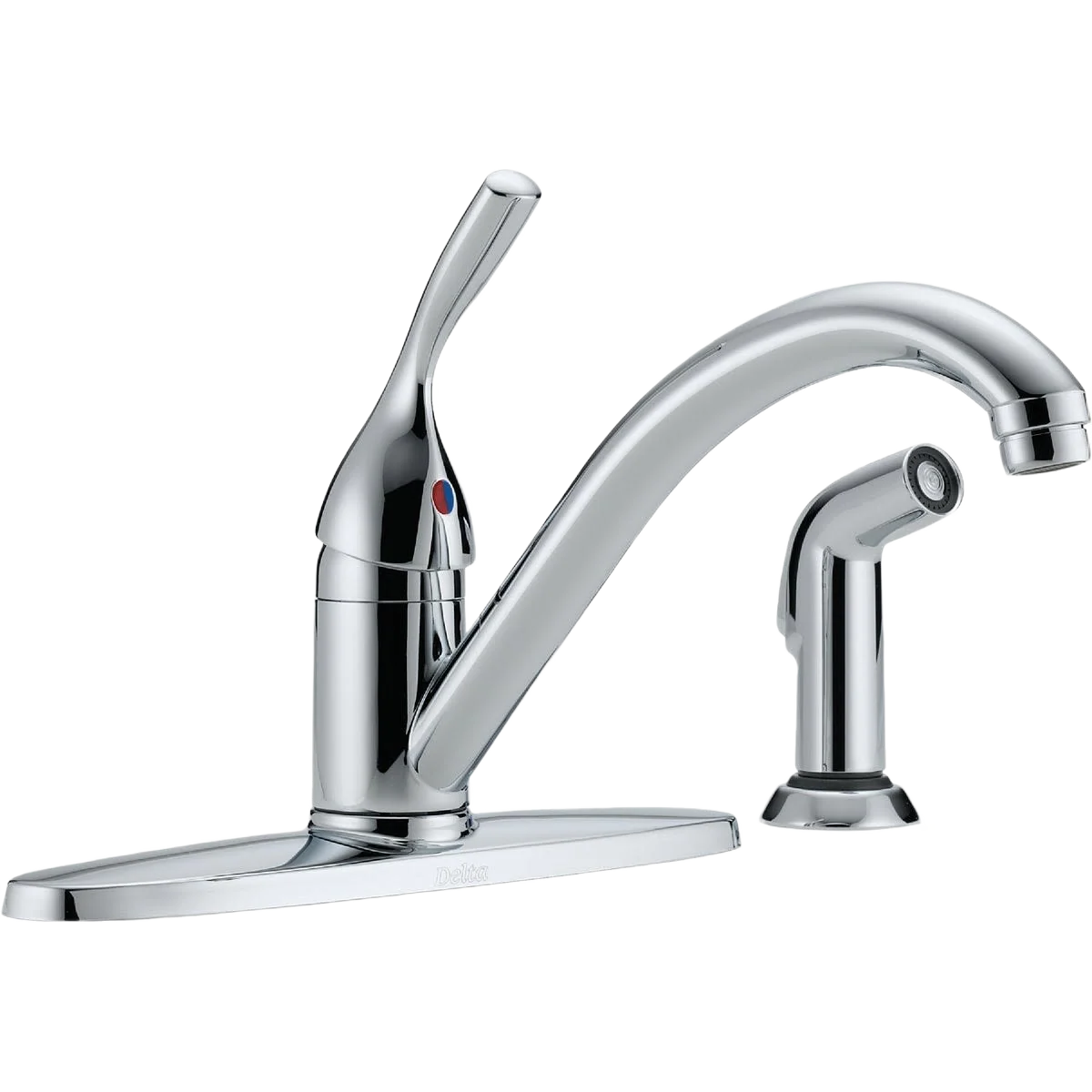 Exclusive Delta Classic Chrome Single Handle Kitchen Faucet with Spray Genuine