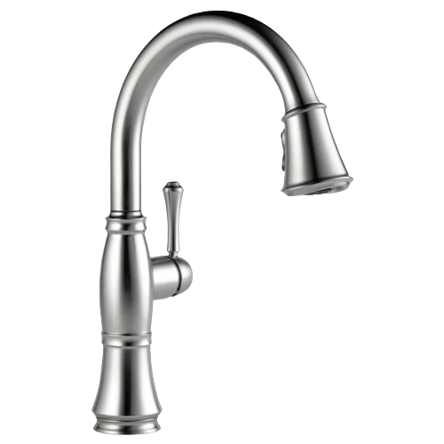 Fashionable Delta Cassidy Lumicoat Arctic Stainless Single Handle Kitchen Faucet Official