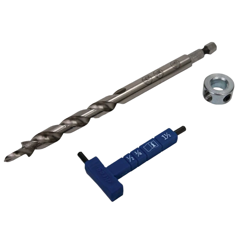 Minimalist Kreg Easy-Set Drill Bit with Stop Collar Gauge Hex Wrench Classic