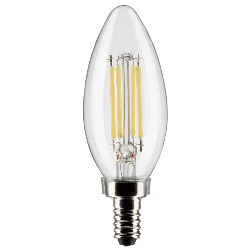 Advanced Satco 5.5 Watt B11 LED Clear Decorative Light Bulb 2-Pack Green