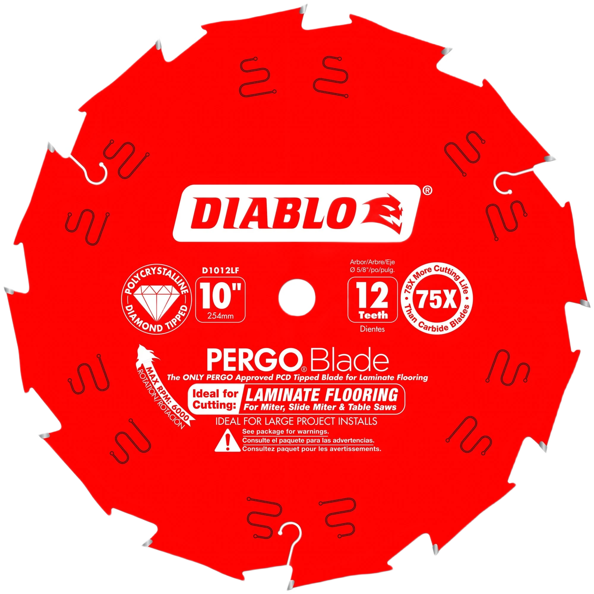 Specialty Diablo 10-In. 12-Tooth Laminate Flooring Saw Blade High-End