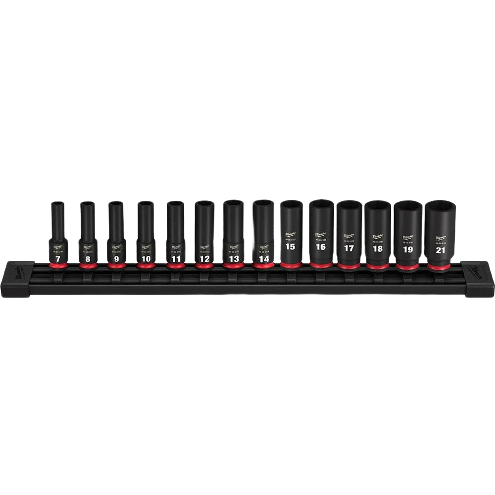 Environmentally Friendly Milwaukee SHOCKWAVE™ Impact Duty™ 14-PC 3 8 Drive Metric Deep 6 Point Sockets Eco-Friendly