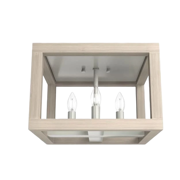 Artisan Hunter Squire Manor Brushed Nickel 12 In. 4 Light Flush Mount Light Fixture Certified