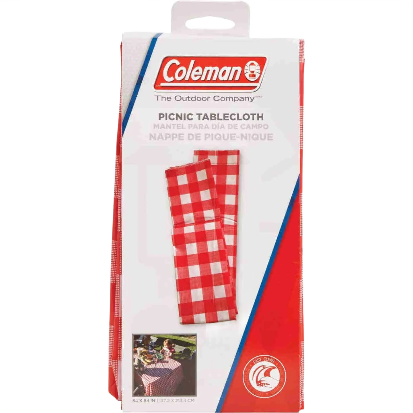 Authentic Coleman Red White Checker Vinyl Tablecloth 54 x 84 in. Consistent