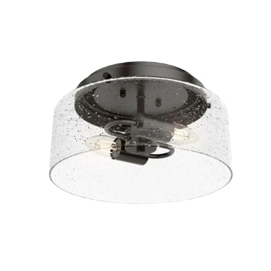Healthy Hunter Hartland Noble Bronze Two Light Flush Mount Light Fixture 11.5 in. Detailed