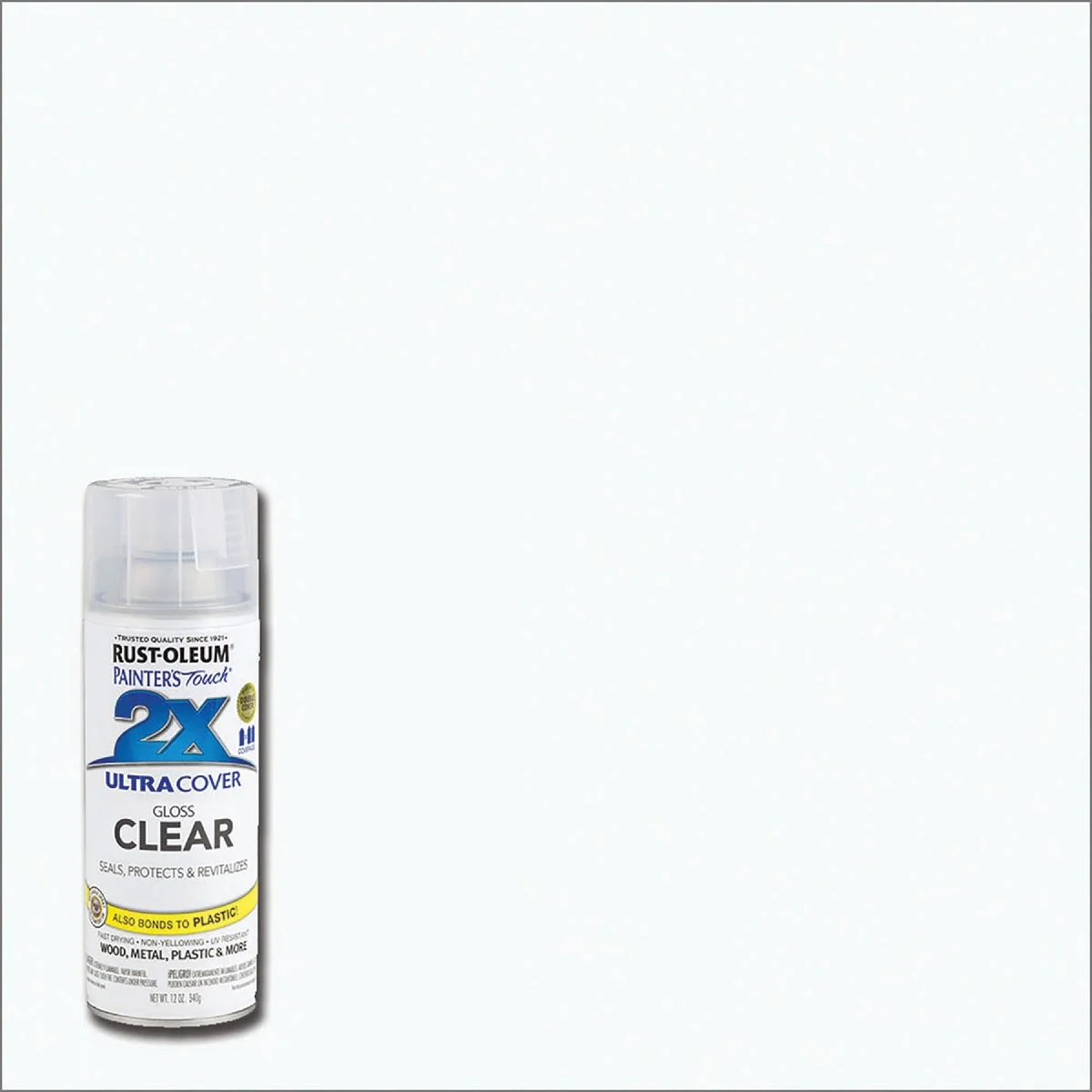 Environmentally Friendly Rust-Oleum Painters’ Touch 2X Clear Finish Gloss Spray Paint Primer 12 oz. Natural