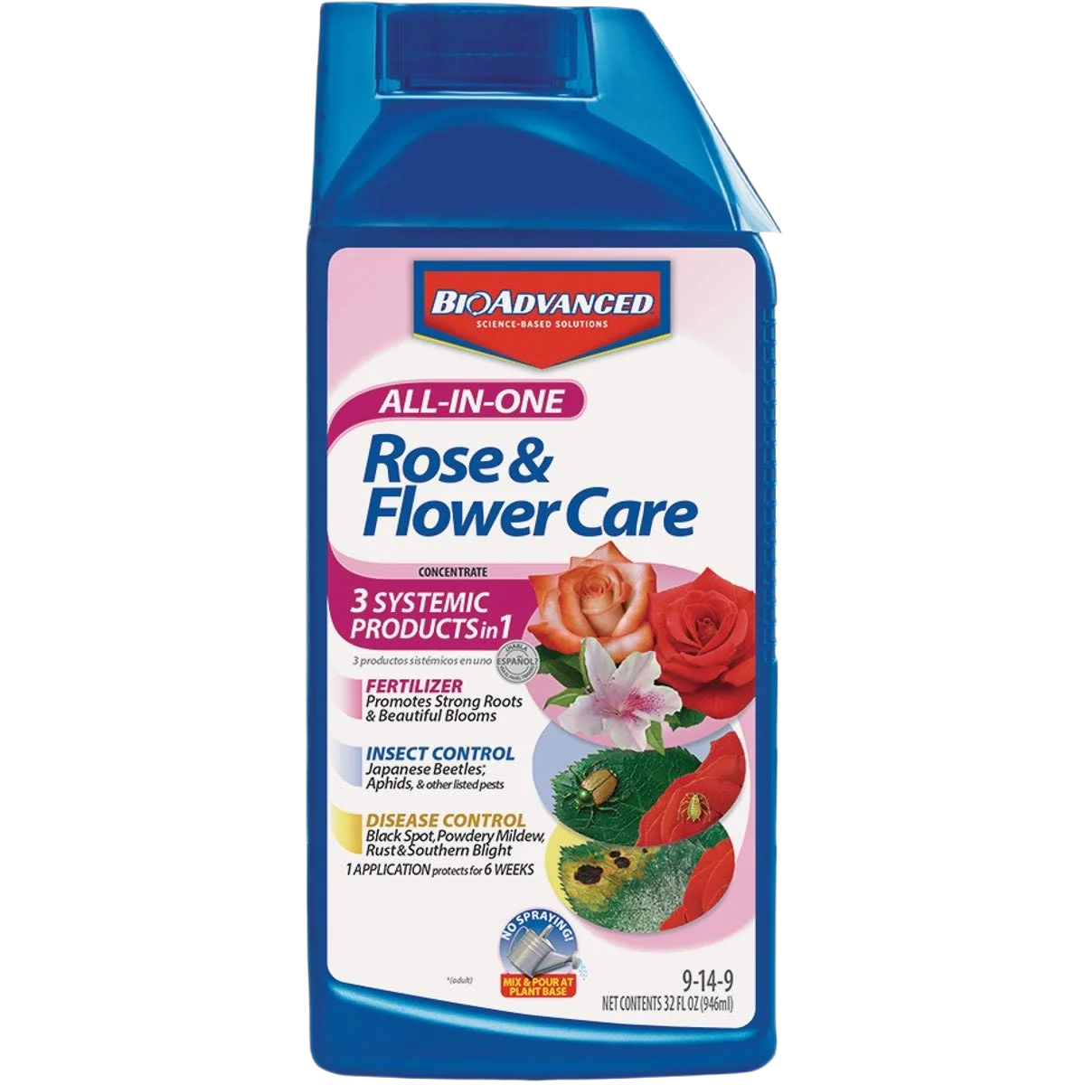 Certified BioAdvanced All-in-One Rose Insect Killer Disease Control 32 oz. Safe
