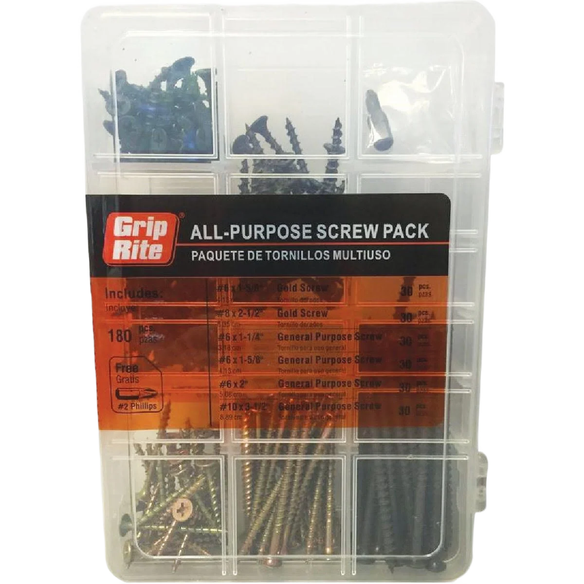 Genuine Grip-Rite Assorted 170-Piece Alll-Purpose Interior Screw Multipack Clean