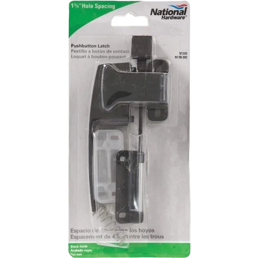 Dependable National Hardware Black Push Button Latch with 1-3 4 Hole Spacing Optimized