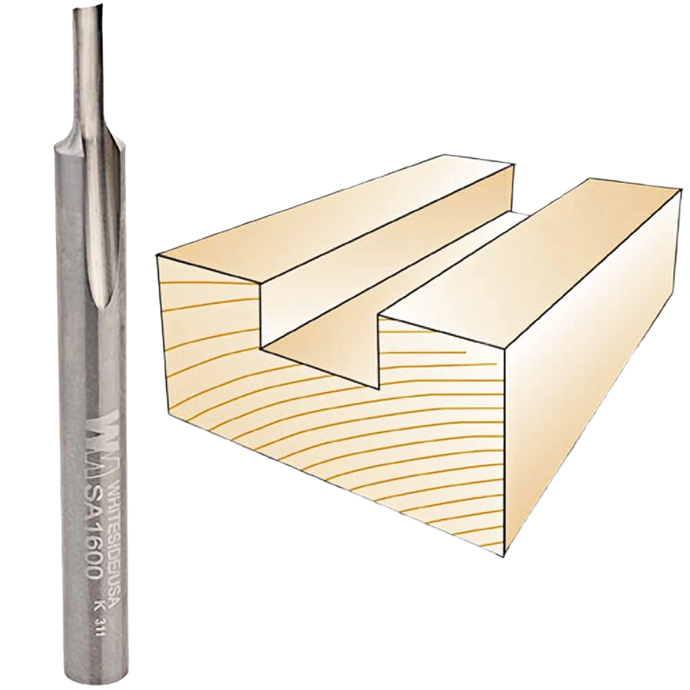 Modern Whiteside O-Flute Straight Bit 1 4 in. SH x 1 8 in. CD x 3 8 in. CL High-Performance