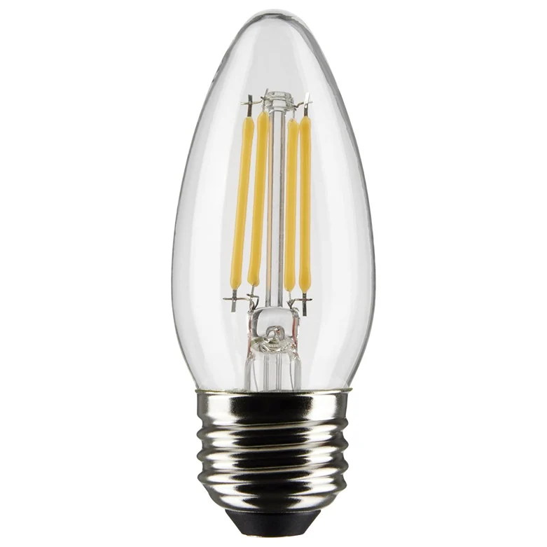 Professional Satco 4 Watt B11 LED Clear Medium Base Decorative Light Bulb 2-Pack Crafted
