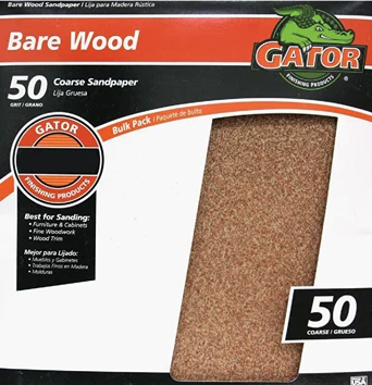 Official Gator 9 x 11 50-Grit Coarse Sandpaper Single Sheet Durable
