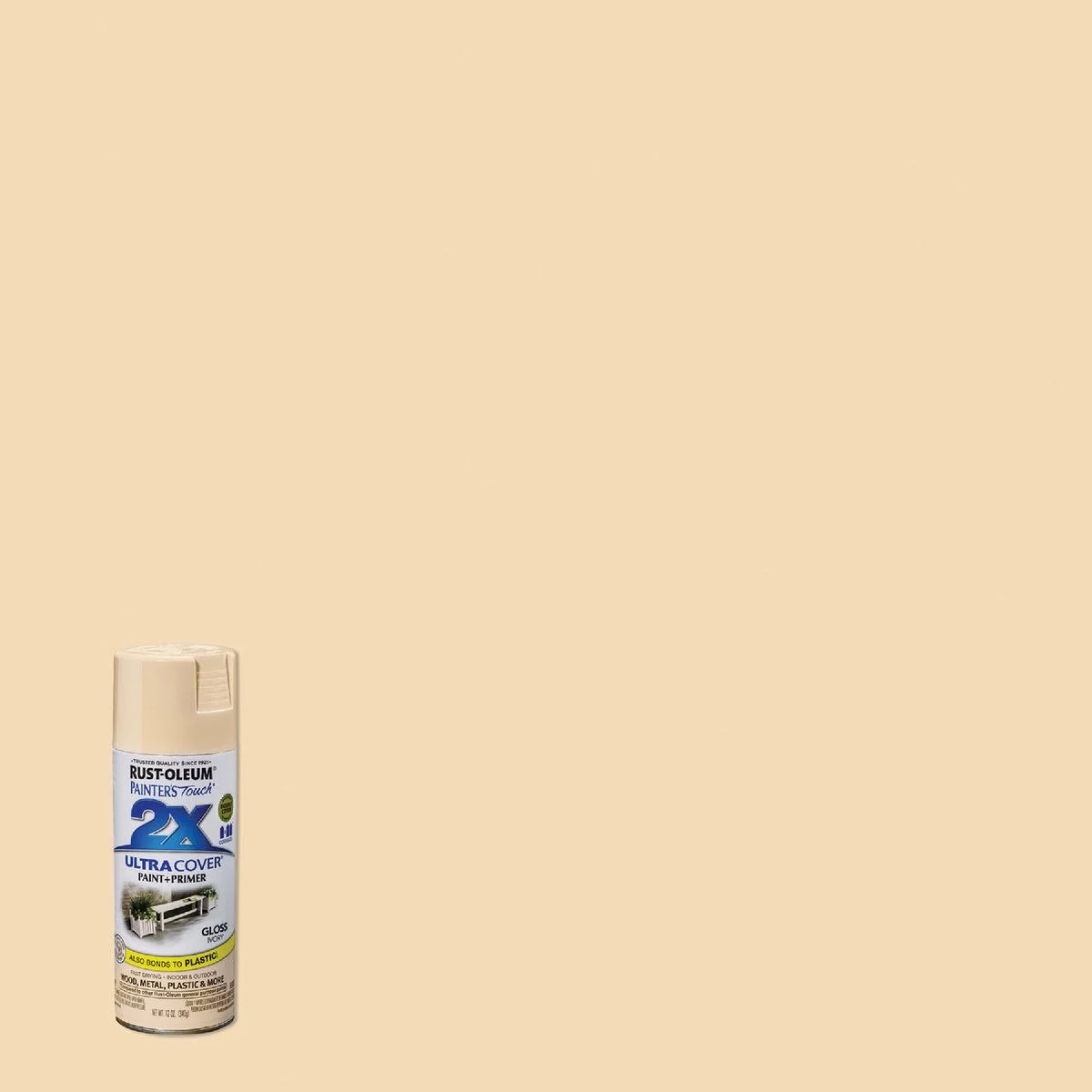 Trendy Rust-Oleum Painters’ Touch 2X Ivory Gloss Spray Paint Primer 12 oz. Natural