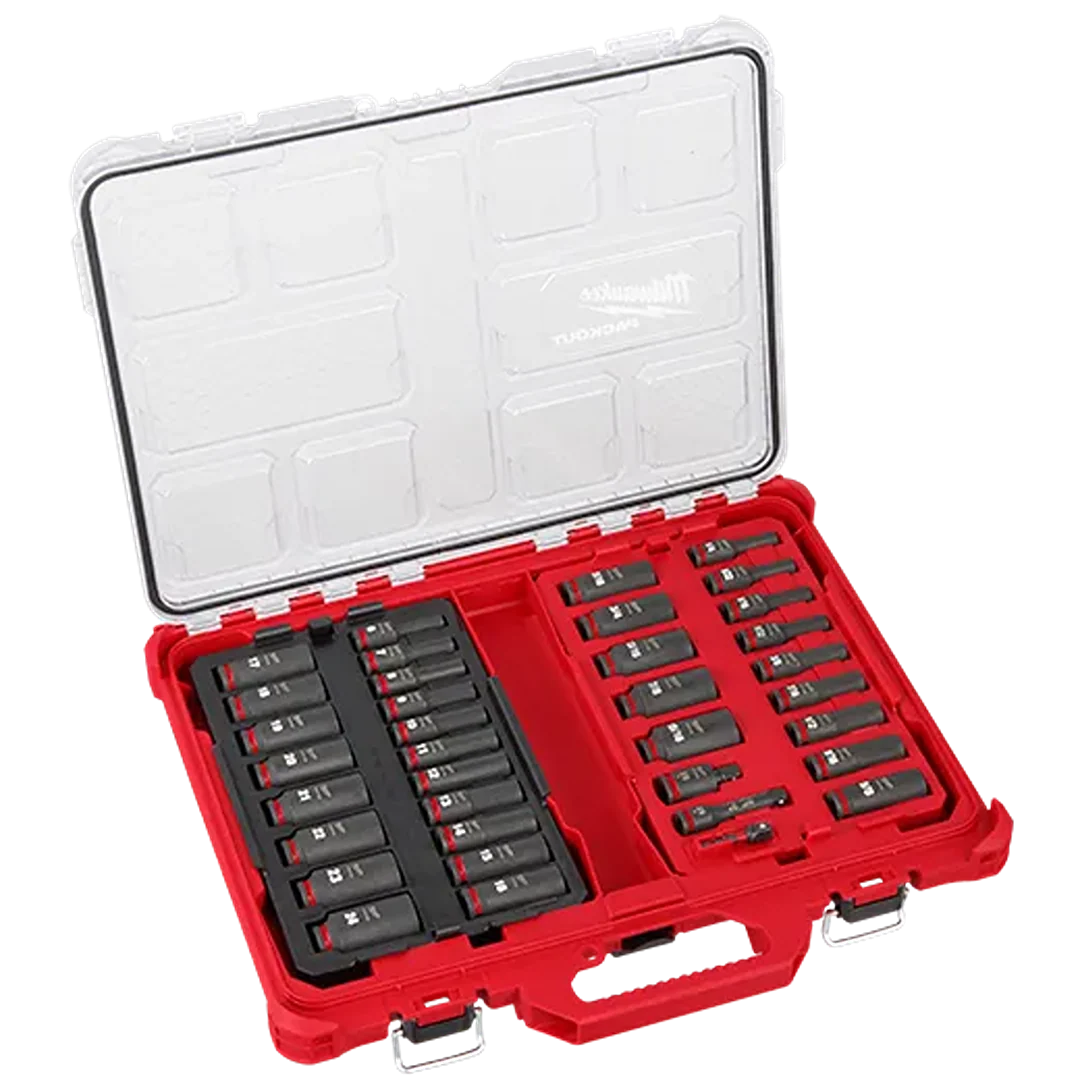 Relaxed Milwaukee 36PC SHOCKWAVE™ Impact Duty Socket 3 8 Drive Set with PACKOUT™ Traditional