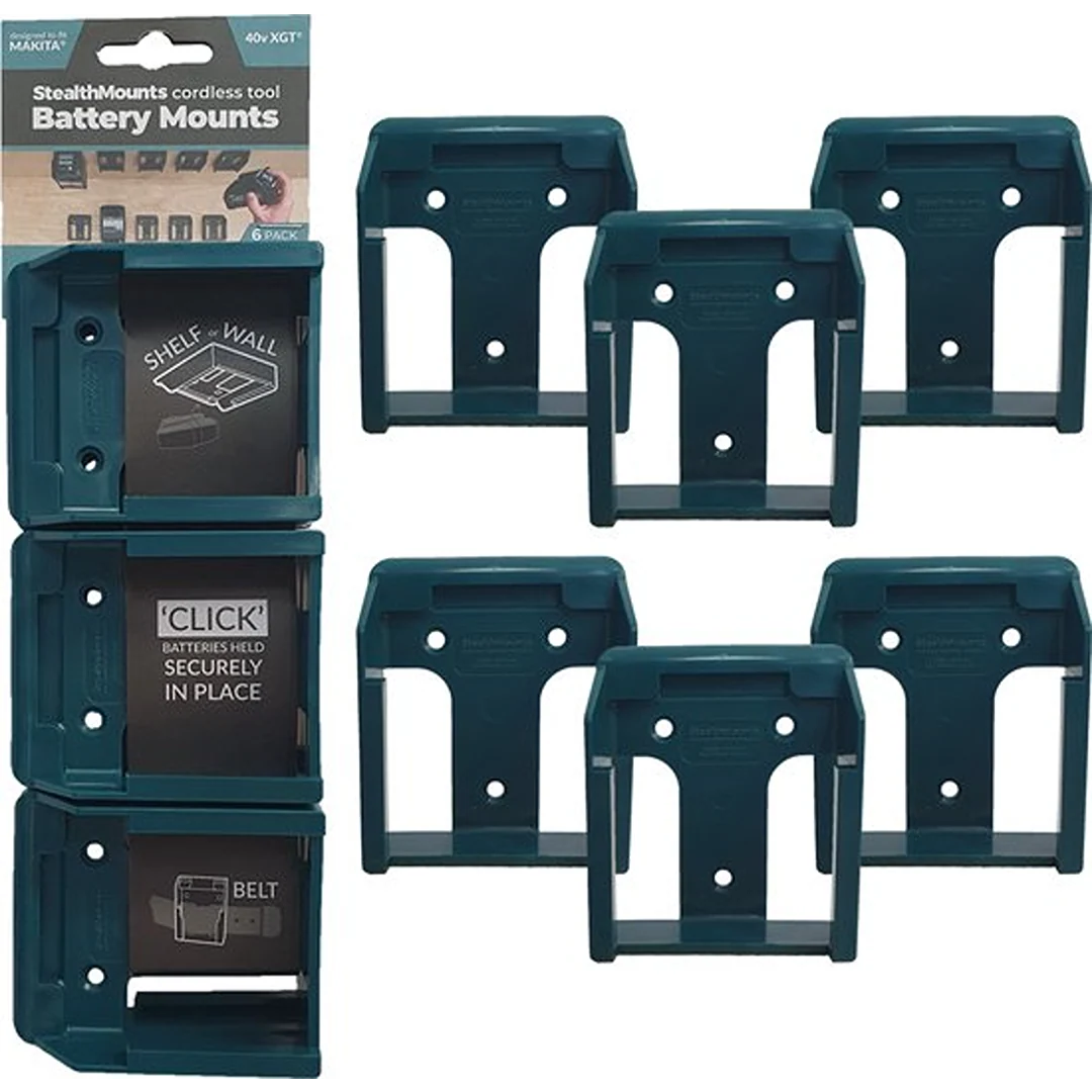 Lightweight StealthMounts Makita 18V LXT Blue Battery Mounts 6-Pack Expertly Made