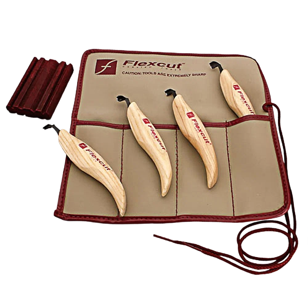 Genuine Flexcut 4 Pc. Right-Handed Scorp Set Traditional