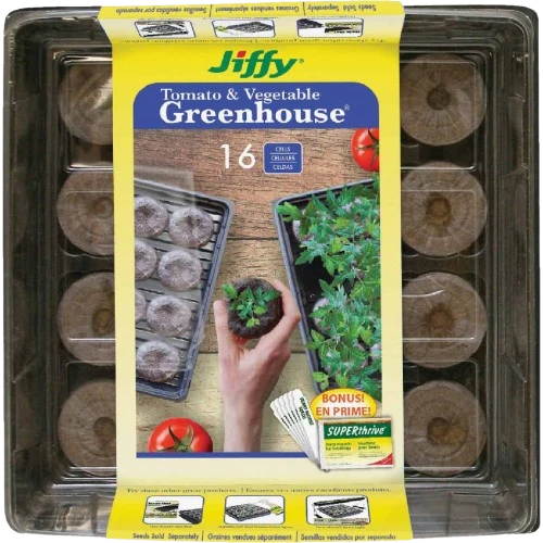 Outstanding Jiffy Seed Starter Kit with Superthrive 16 Cells Flexible