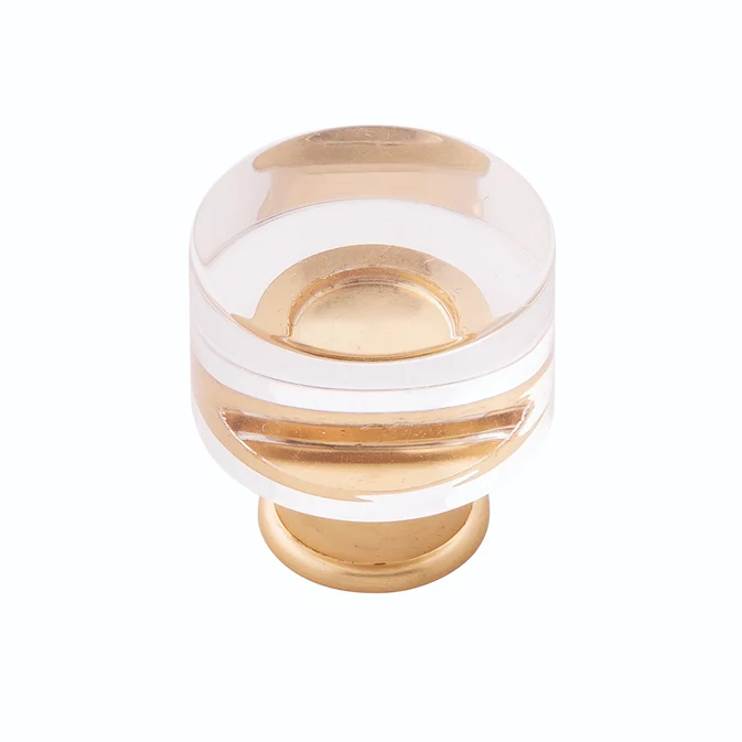 Reusable Hickory Hardware 1-1 4 Crysacrylic with Brushed Golden Brass Midway Knob Top-Quality