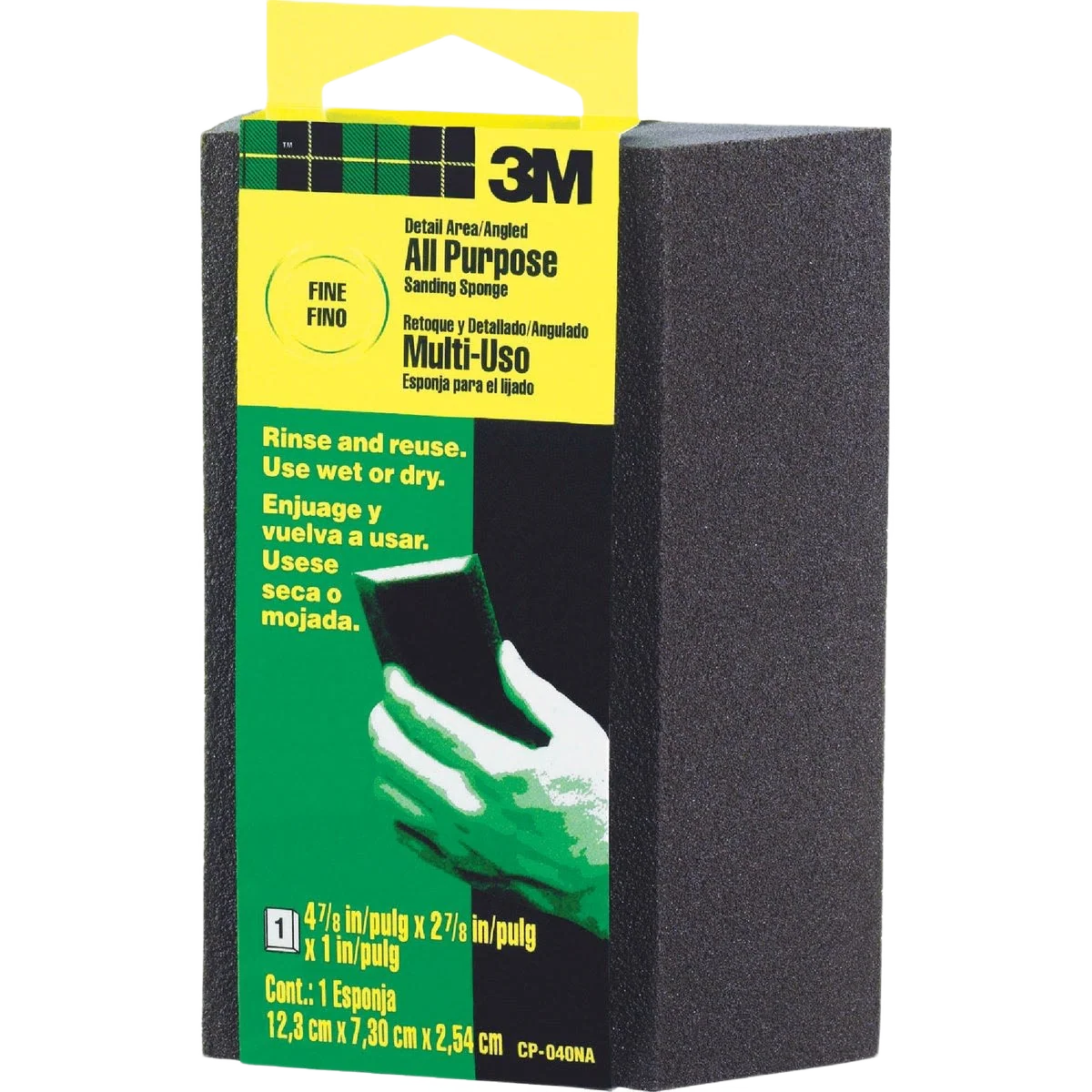 Lightweight 3M Angled Detail Area All-Purpose Fine Sanding Sponge Trendy