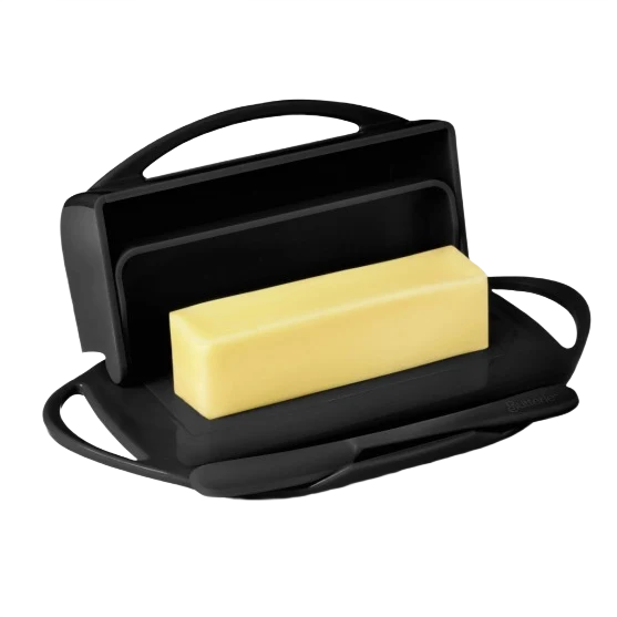 Smart Butterie Black Flip-Top Butter Dish Luxury