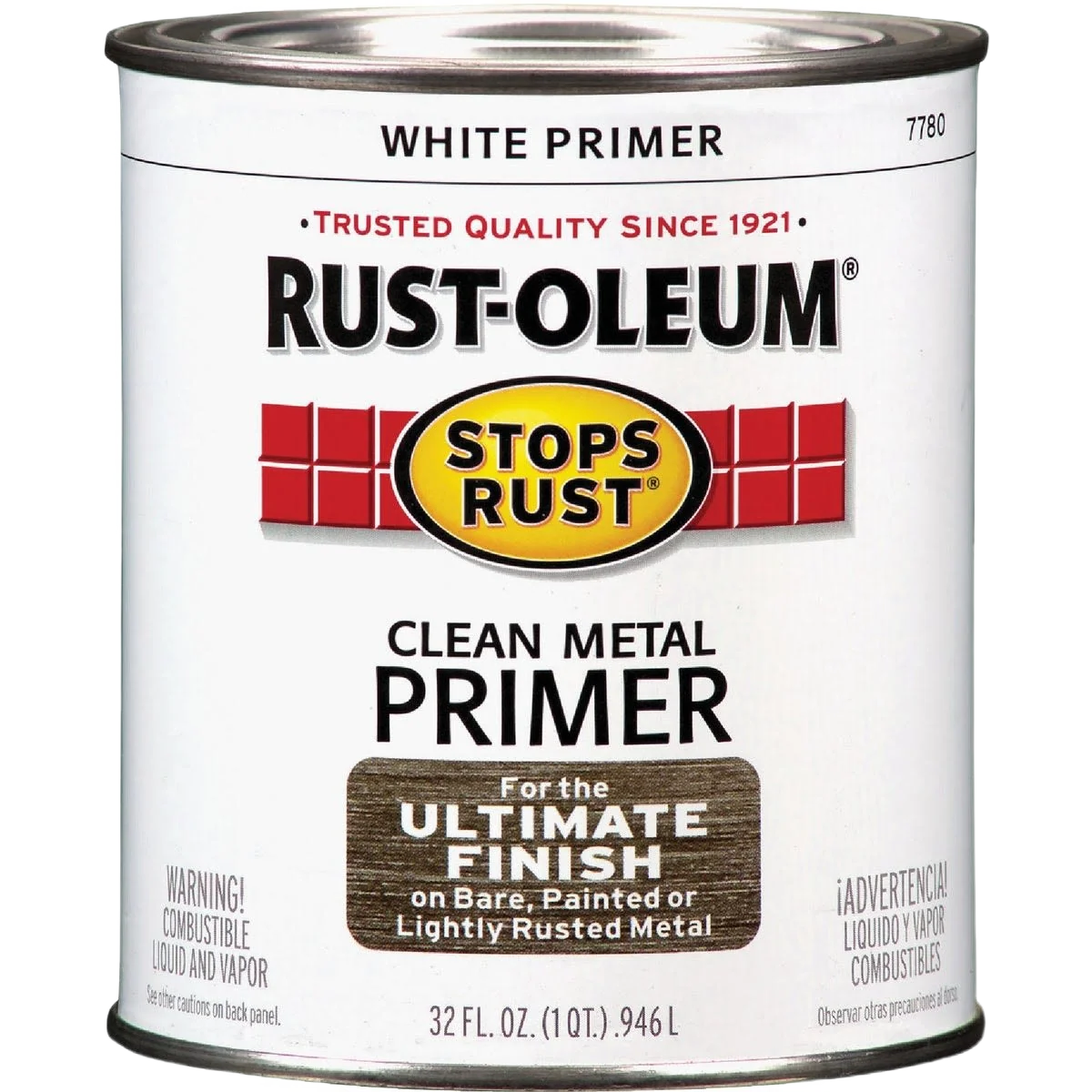 Refined Rust-Oleum Stops Rust Clean Metal Flat White Primer 1 Quart Top-Quality