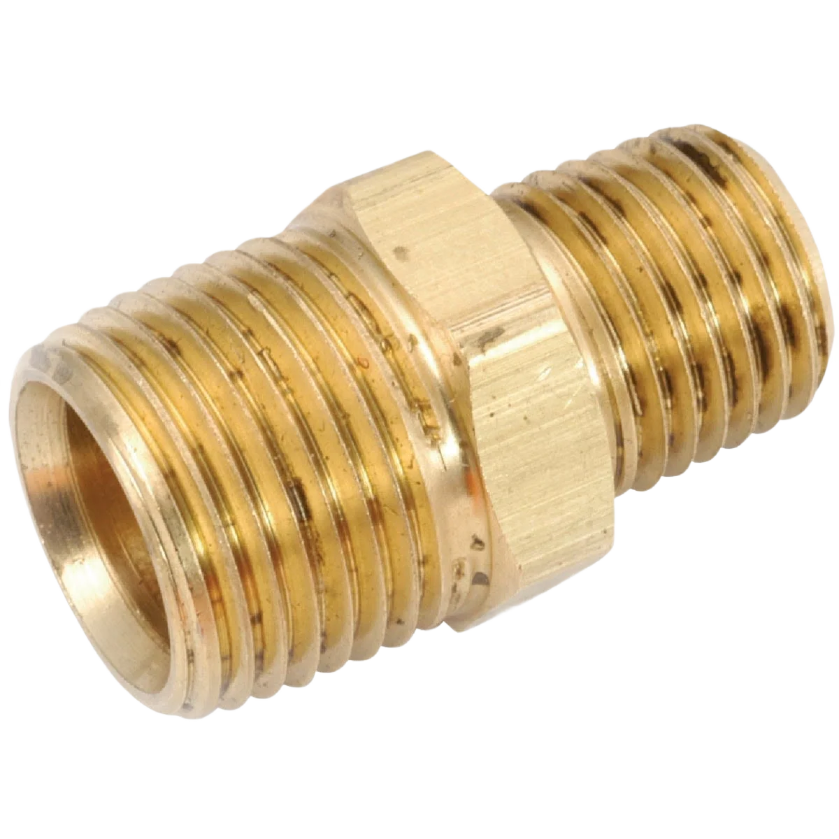 Dependable Anderson Metals Reducing Hex Red Brass Nipple 3 8 In. x 1 4 In. Fashionable
