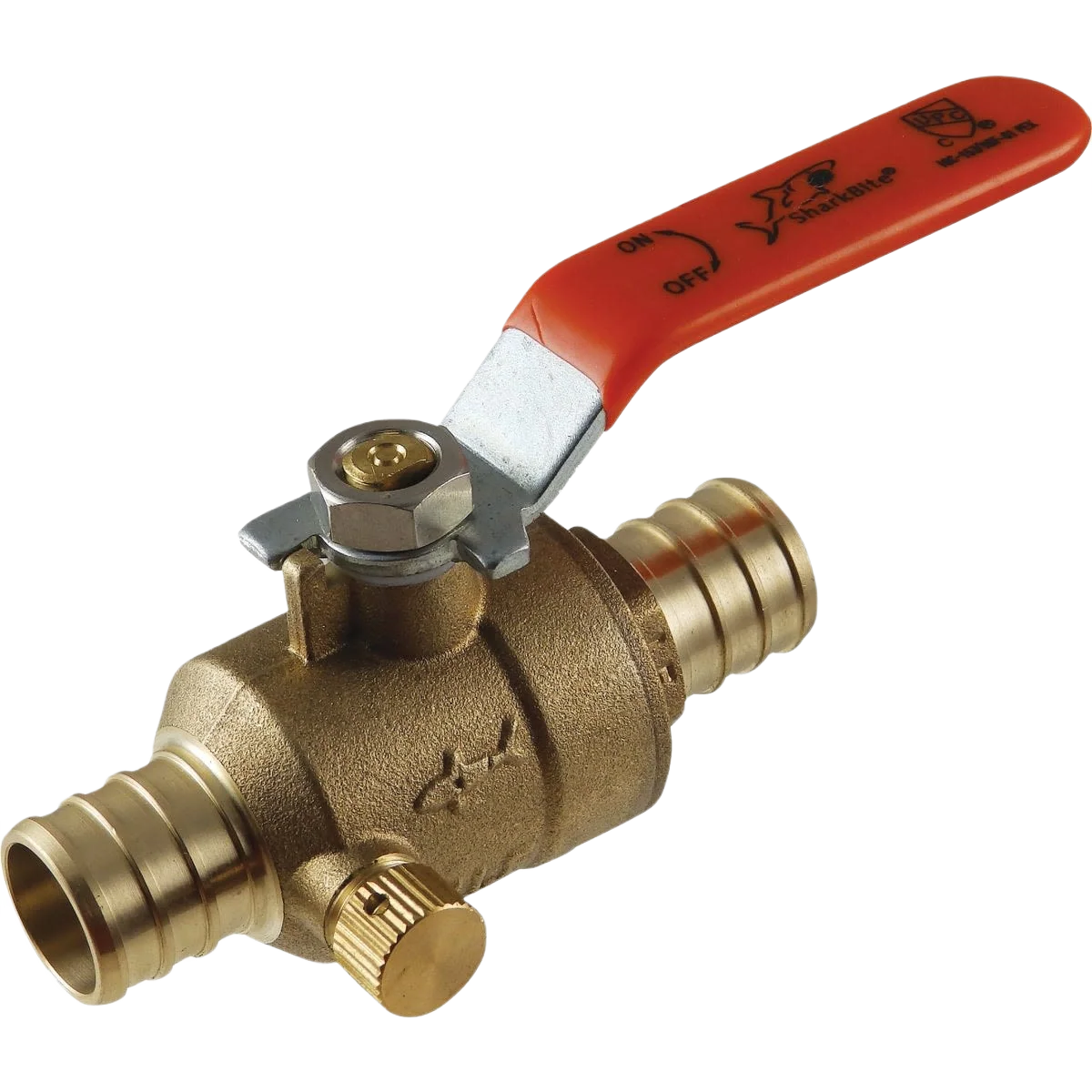 Consistent SharkBite 3 4 Brass Barb Ball Valve with Drain Safe