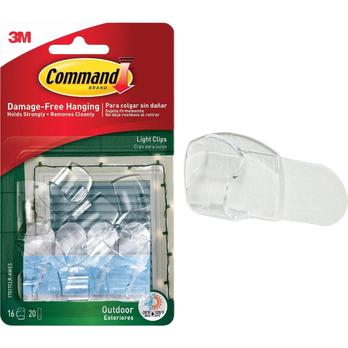 Fashionable 3M Command Outdoor Light Clips with Foam Strips 16-Pack Outstanding