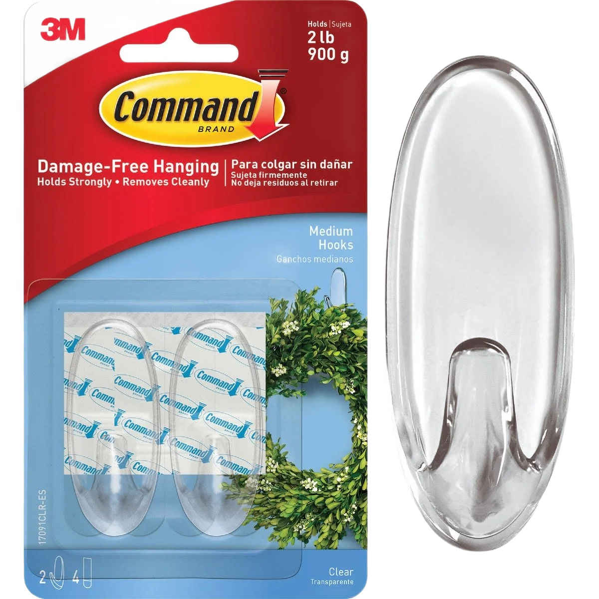 Proven 3M Command Medium Clear Adhesive Hook 2-Pack Exclusive