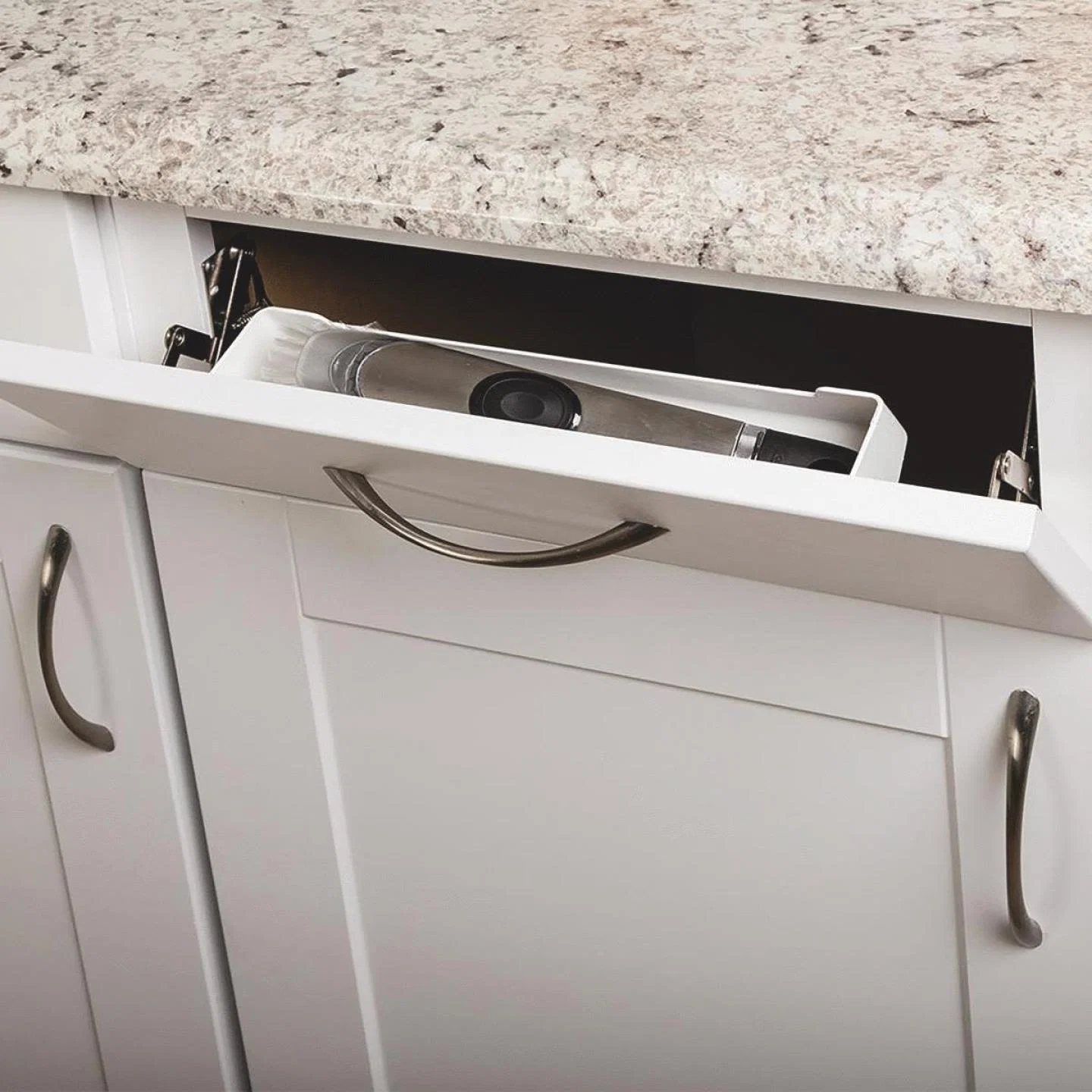 Stylish Knape Vogt White Steel in-Cabinet Sink Front Tray and Hinge Kit Detailed