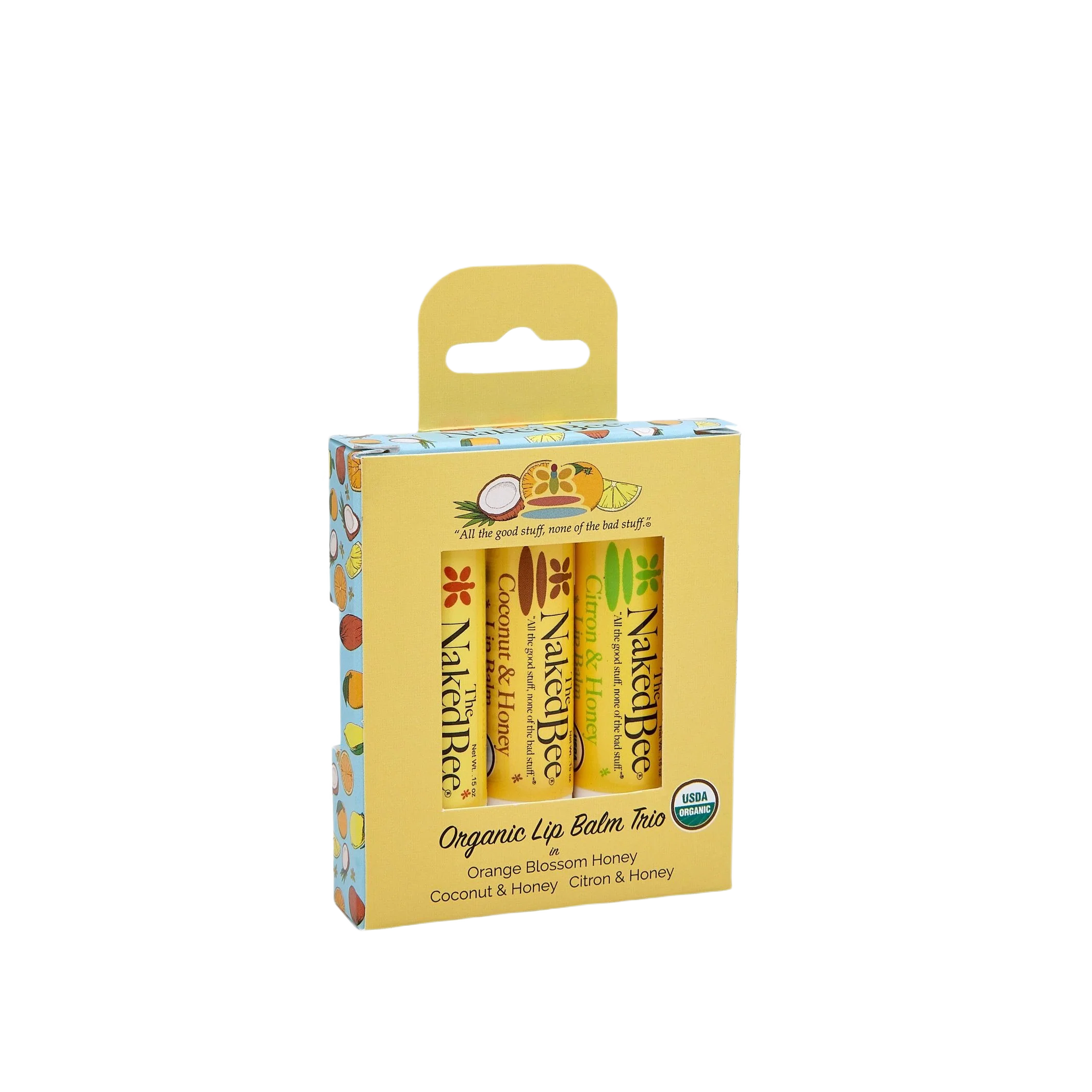 Natural The Naked Bee Organic Lip Balm Gift Set 3 Pack Minimalist