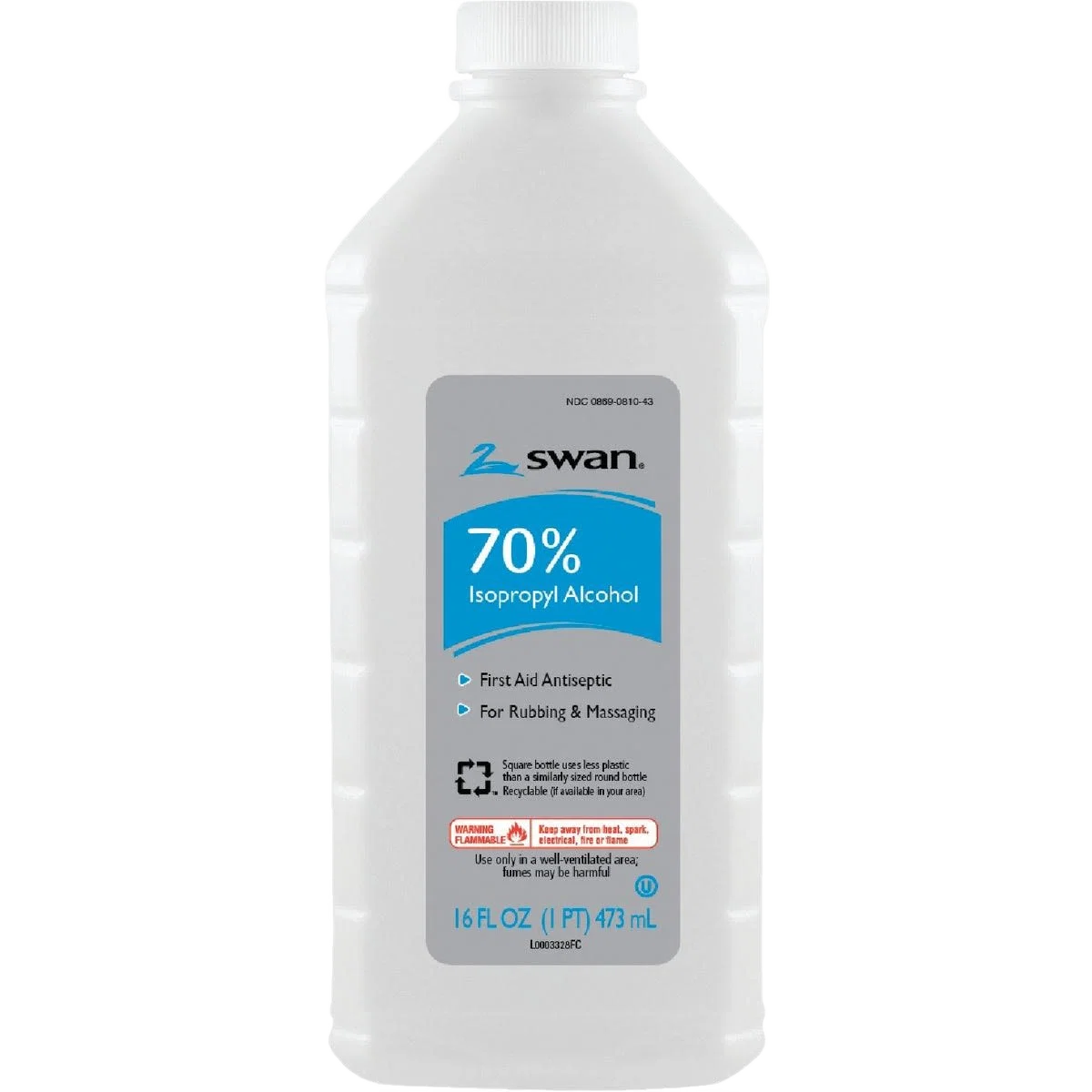 Environmentally Friendly Swan 70 Isopropyl Rubbing Alcohol 16 oz. Practical