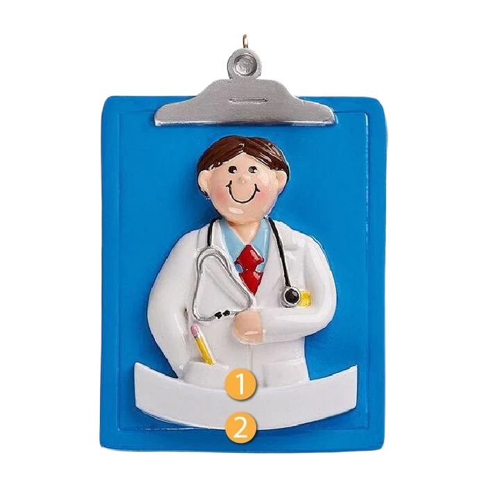 Exclusive Rudolph Me Personalized Male Doctor Ornament Refined