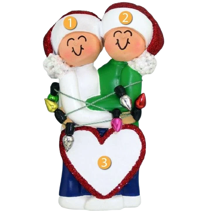 Minimalist Ornament Central Personalized Couples First Christmas Ornament Quality