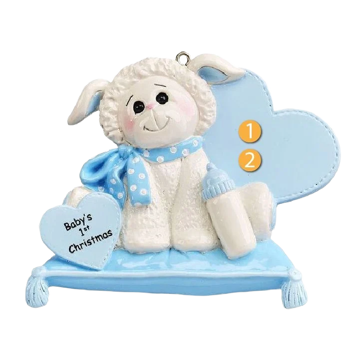 Efficient Rudolph Me Personalized Blue Baby Lamb Ornament Advanced