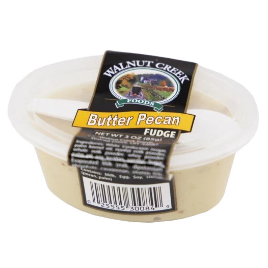 Quality Walnut Creek Butter Pecan Fudge Cup 3 oz. Certified