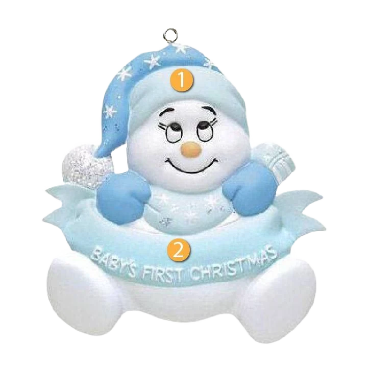 Smooth Rudolph Me Personalized Blue Snowbaby First Christmas Ornament Sustainable