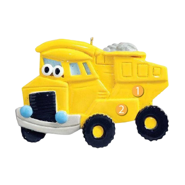 Quality Rudolph Me Personalized Yellow Dump Truck Toy Ornament Casual