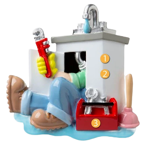 Elegant PolarX Personalized Plumber Ornament Advanced