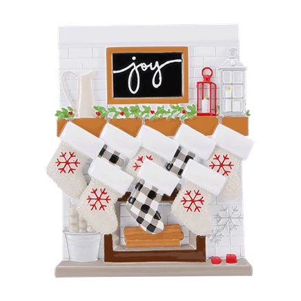 Carefully Designed PolarX Personalized Family of 8 Fireplace Mantle Ornament Premium Material