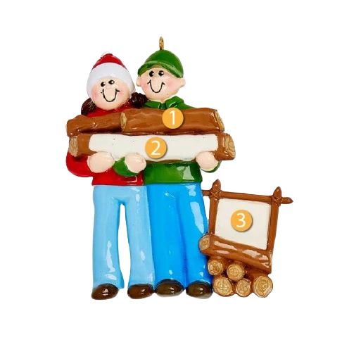 Refined Rudolph Me Personalized Log Couple Ornament Superior